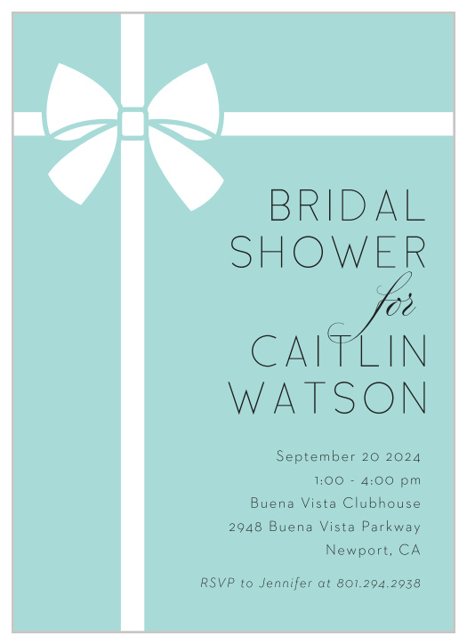Celebrate your upcoming marriage with the people you adore most when you use our Breakfast Blue Bridal Shower Invitations to gather them together.