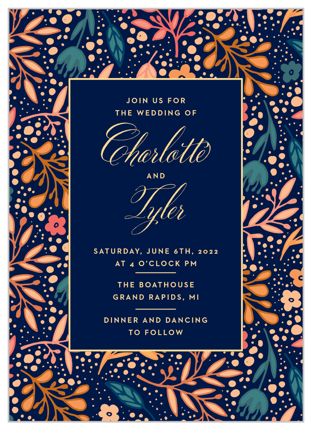 Unique Botanicals Wedding Invitations