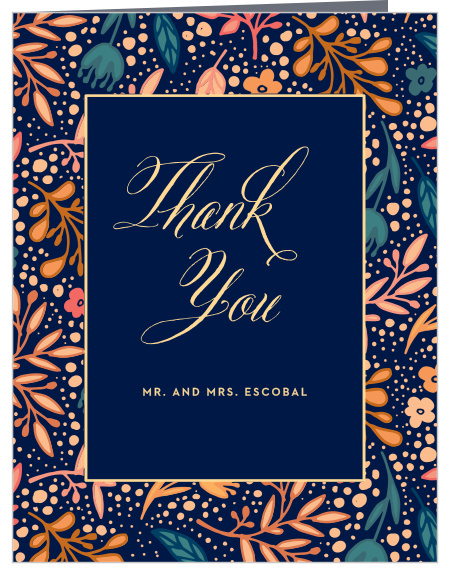 Unique Botanicals Wedding Thank You Cards