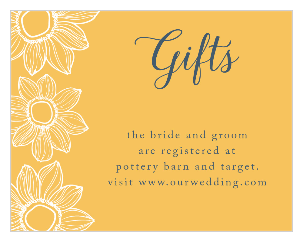 Sunflower Nuptials Registry Cards