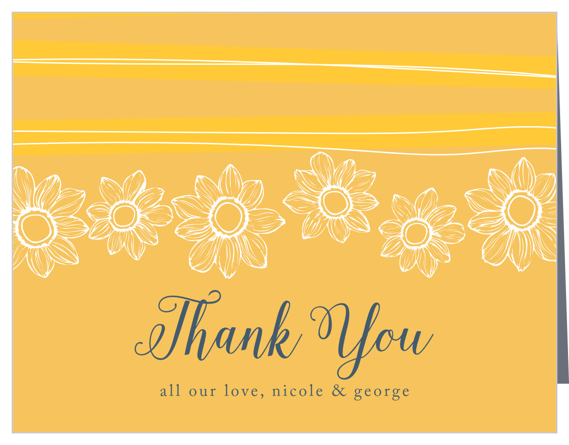 Sunflower Nuptials Wedding Thank You Cards