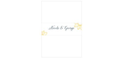 Our Sunflower Nuptial Wedding Belly Bands use your two names as the focal point of the design! 