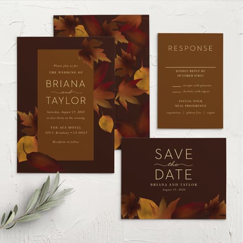 Fall Leaves Wedding Invitations
