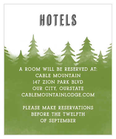 Woodsy Mountain Accommodation Cards