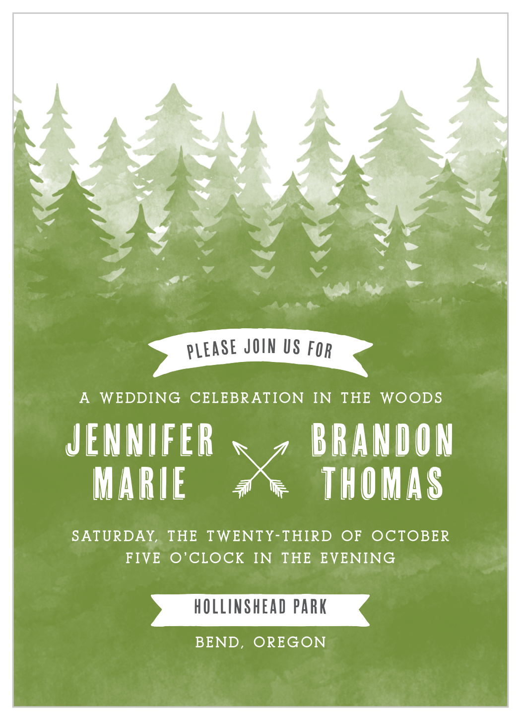 Woodsy Mountain Wedding Invitations