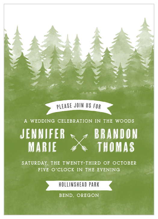 Our Woodsy Mountain Wedding Invitations are the perfect way to celebrate your upcoming outdoor wedding! 