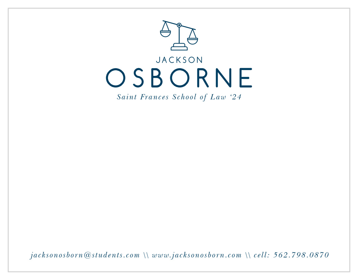 Law Student Business Stationery