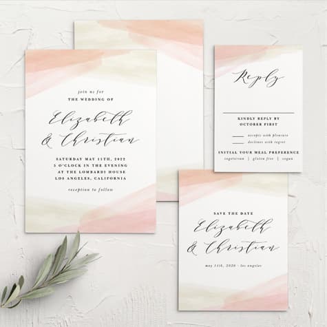 Paint Overlay Wedding Invitations