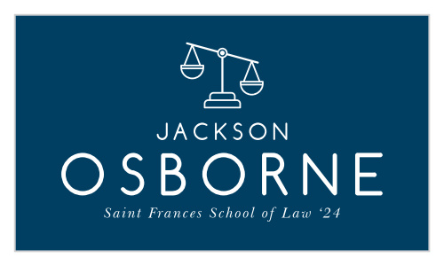 Be memorable and stand out in employer's eyes with our Law Student Business Cards.