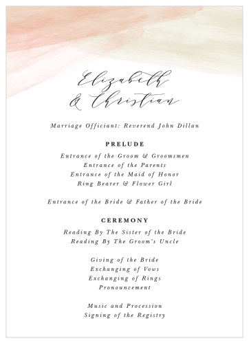 Paint Overlay Wedding Programs