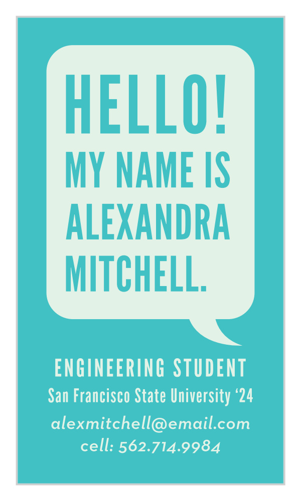 Speech Bubble Business Cards