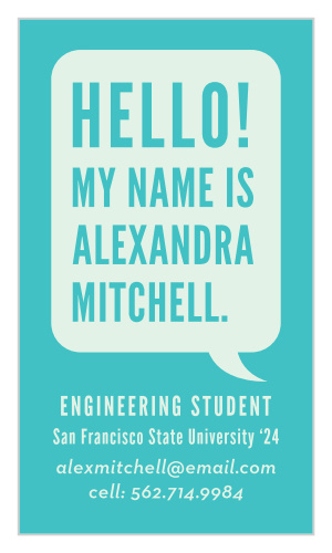The perfect addition to standing out in the employer's eye is with our Speech Bubble Business Cards. 