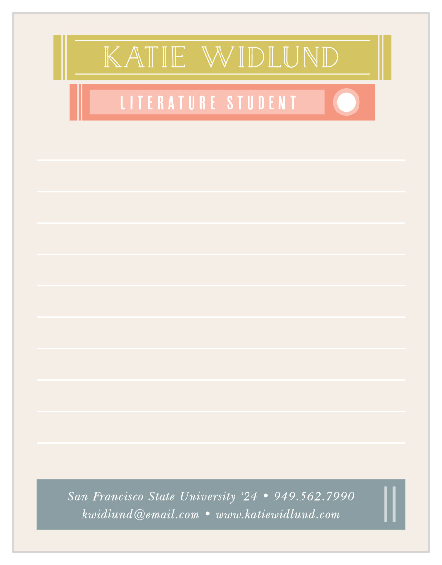 Library Books Business Stationery