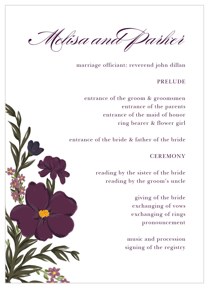 Blooming Frame Wedding Programs
