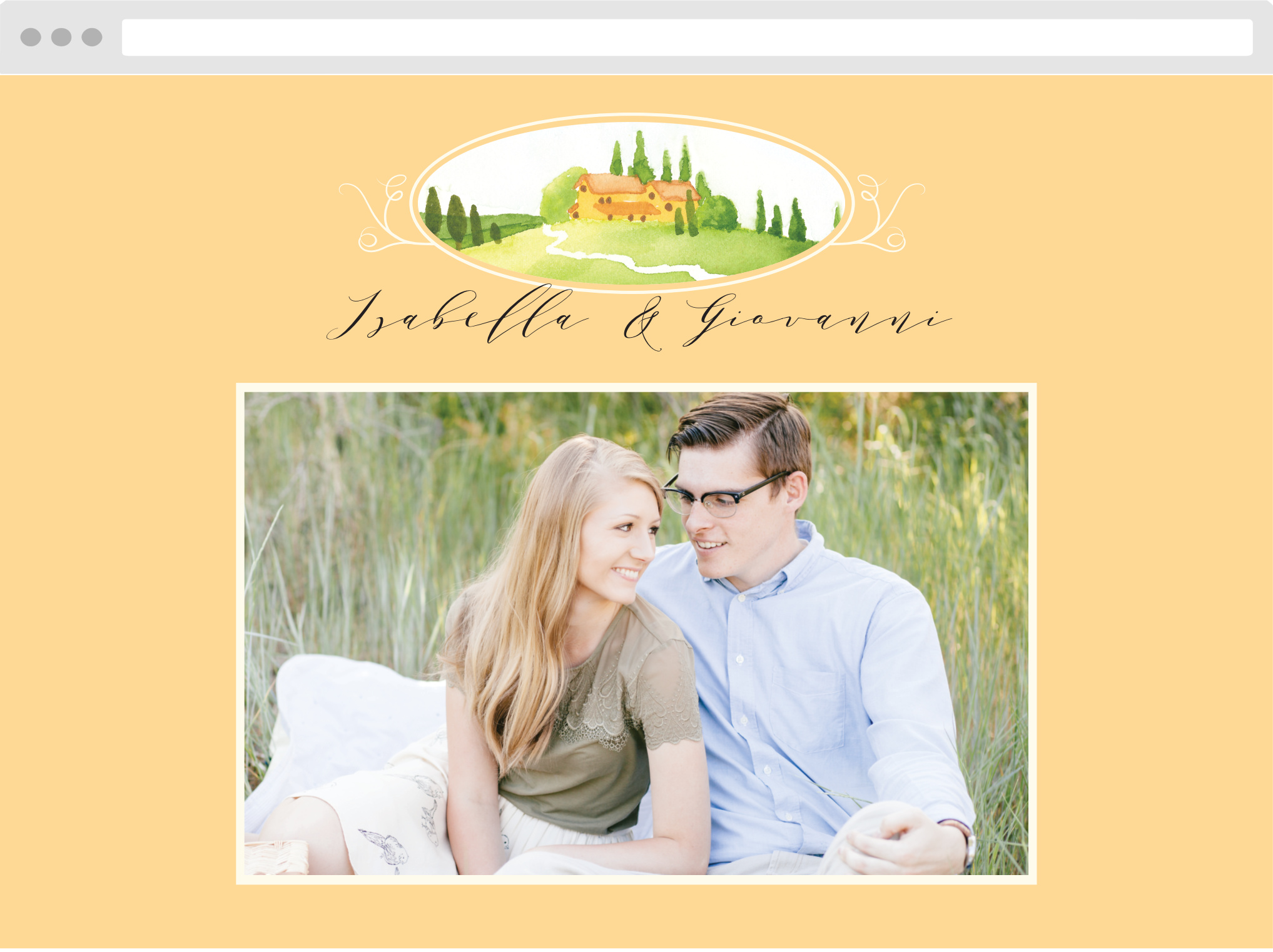 Tuscany Vineyard Wedding Website