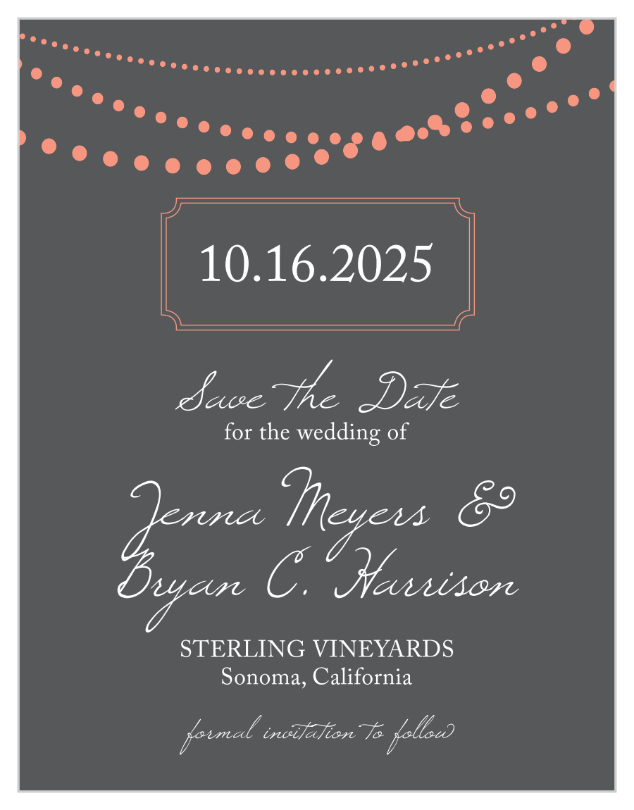 String Lights Save the Date Magnets