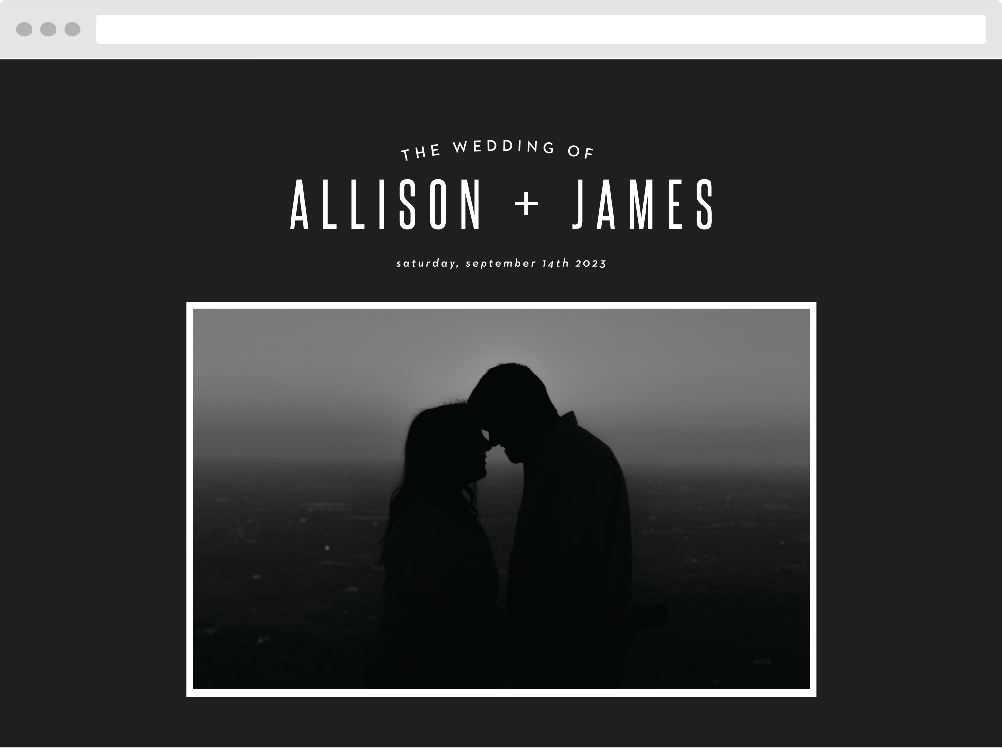 Minimal Print Wedding Website