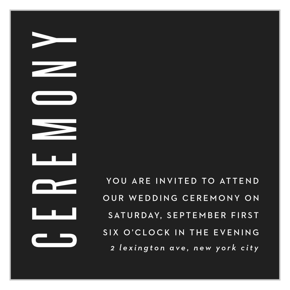 Minimal Print Ceremony Cards