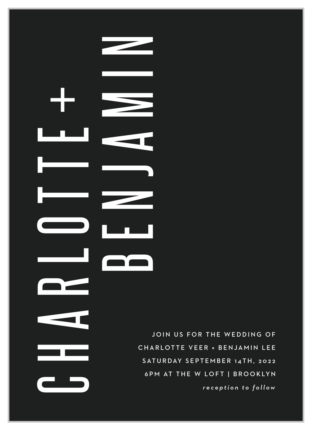 Minimal Print Wedding Invitations