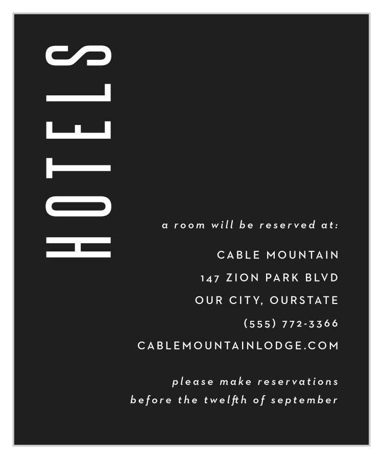 Minimal Print Accommodation Cards