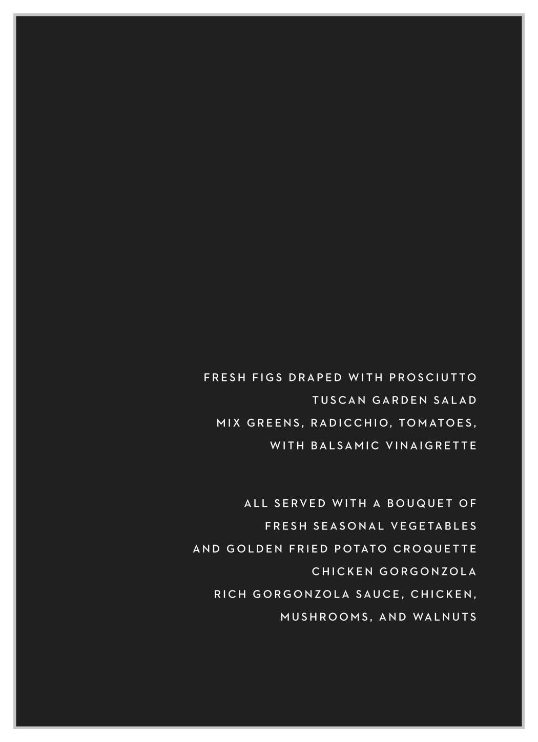 Minimal Print Wedding Menus