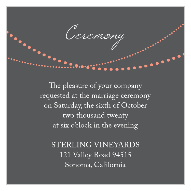 String Lights Ceremony Cards