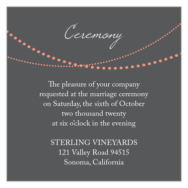 String Lights Ceremony Cards