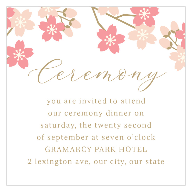 Sweet Blossoms Ceremony Cards