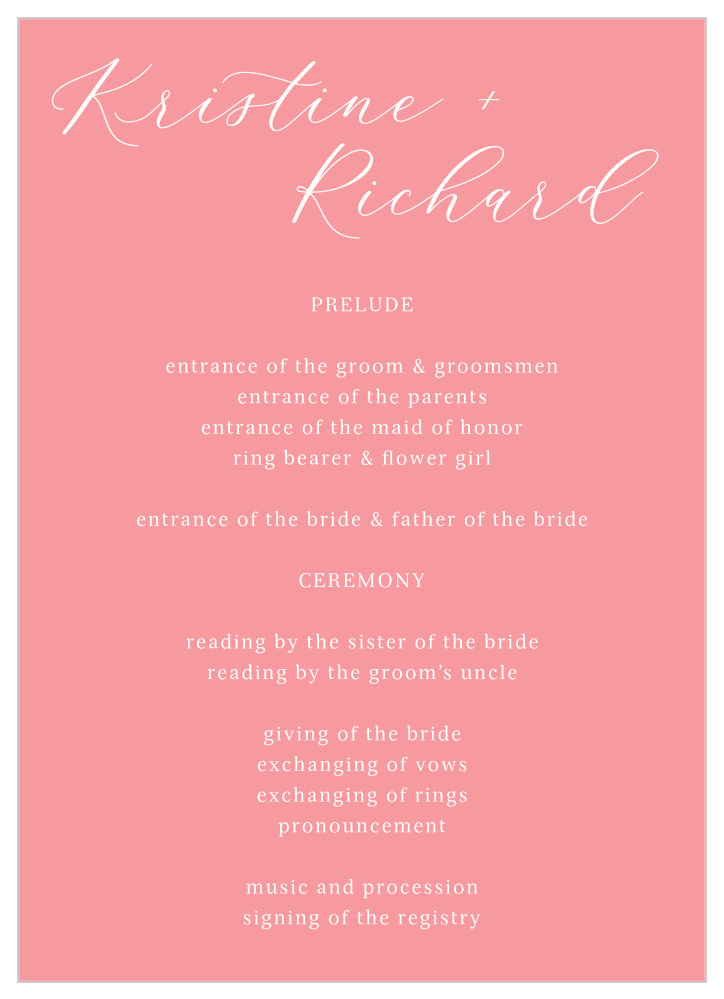 Sweet Blossoms Wedding Programs