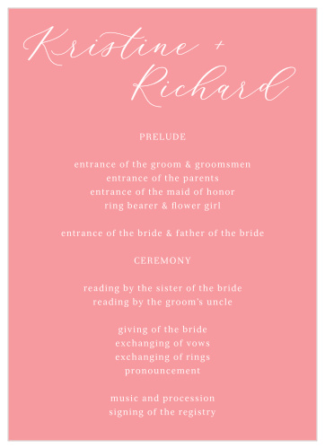 Sweet Blossoms Wedding Programs