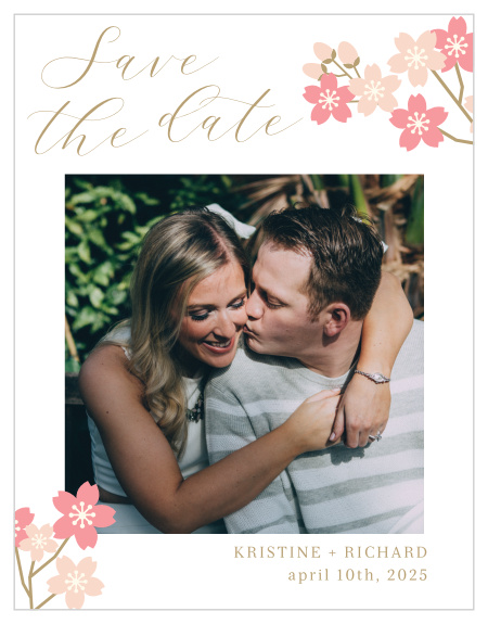 Our Sweet Blossoms Save-the-Date Magnets ensure that all your guests have your wedding marked in their calendars plenty in advance! 