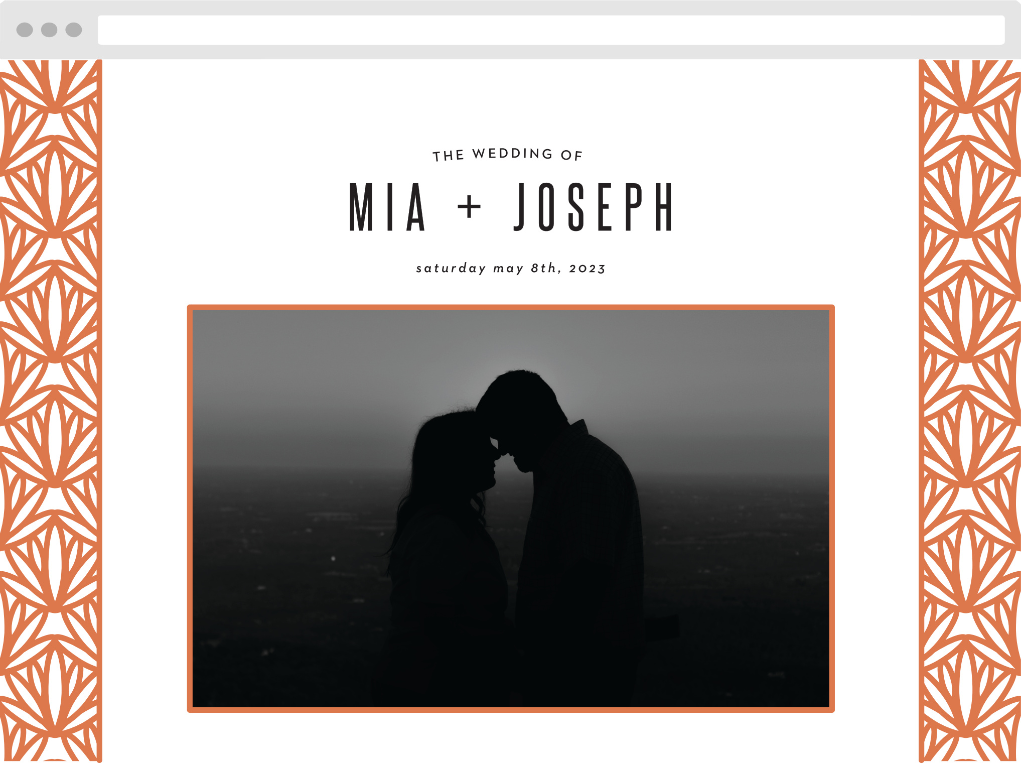 Bold Frame Wedding Website