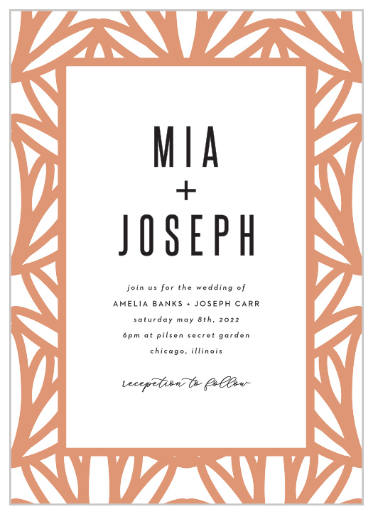 Ensure you are surrounded by people you care for most with our Bold Frame Wedding Invitations.