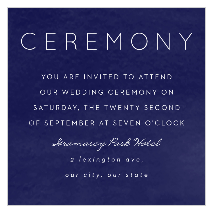 Classic Texture Ceremony Cards