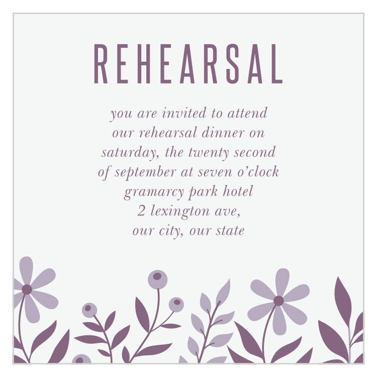 Monochromatic Mauve Rehearsal Cards