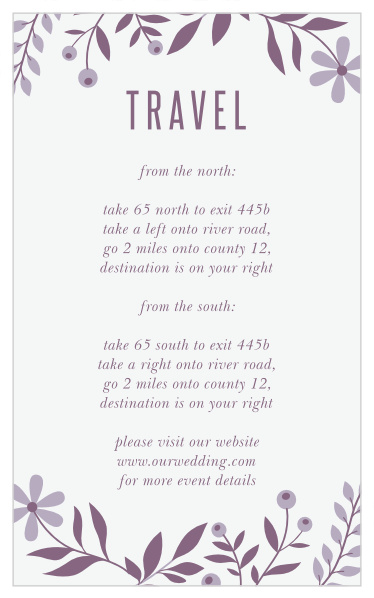 Monochromatic Mauve Direction Cards