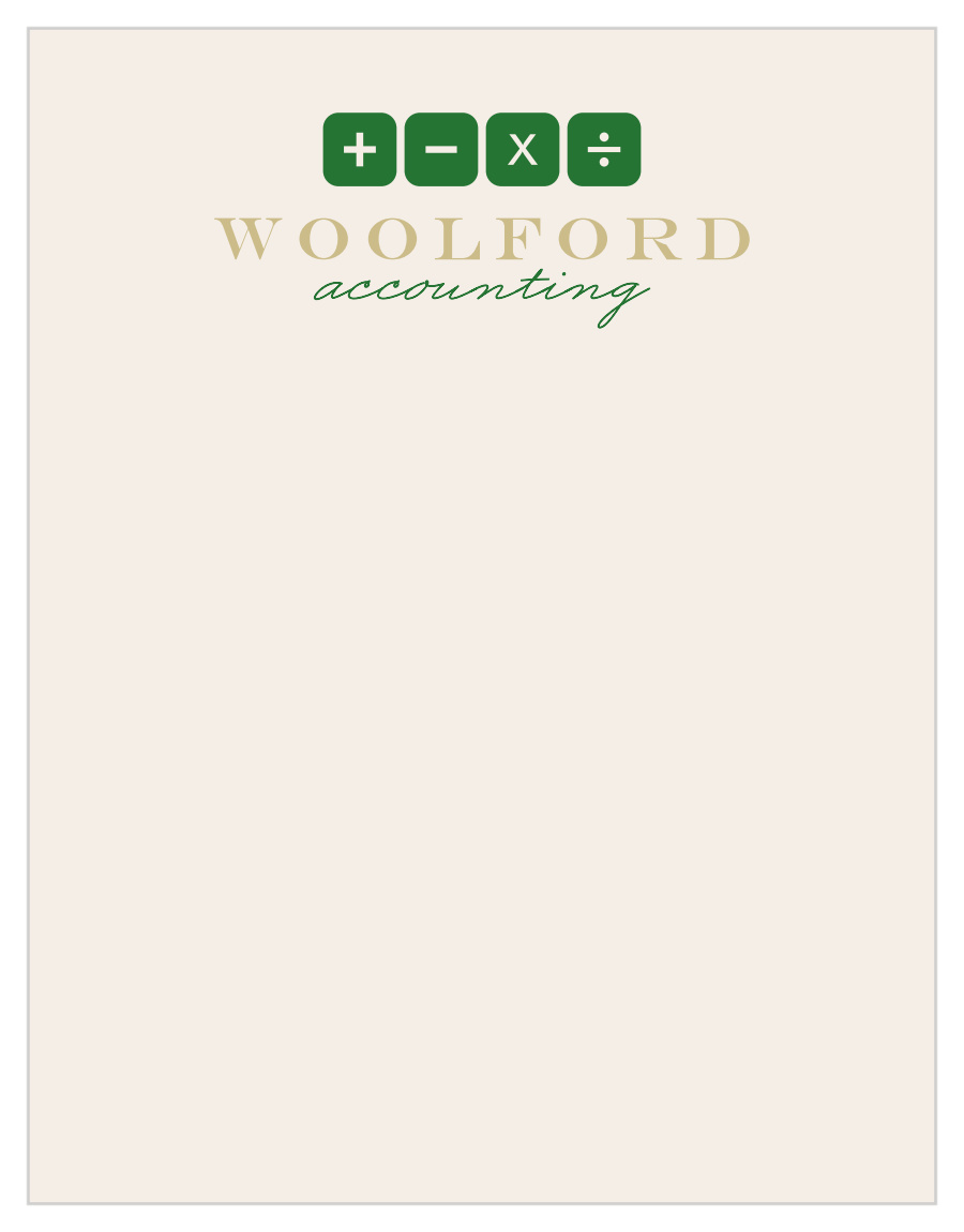 Accounting Symbols Business Stationery