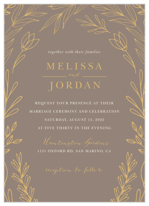 Bring together the people you cherish most on your special day with our ornate Foliage Arch Wedding Invitations. 