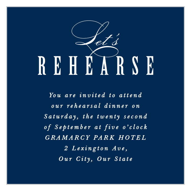 Ribbon & Damask Rehearsal Cards