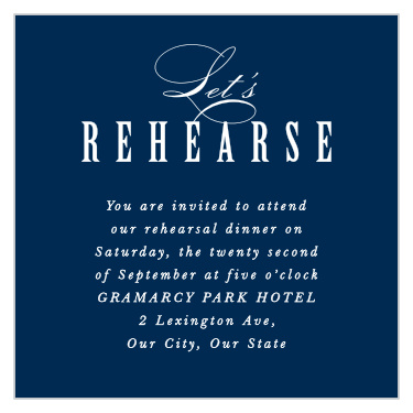 Ribbon & Damask Rehearsal Cards