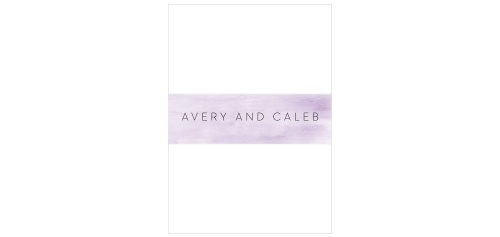 A vibrant purple color is printed like freshly-painted watercolors across our Simple Brushstroke Wedding Belly Bands! 