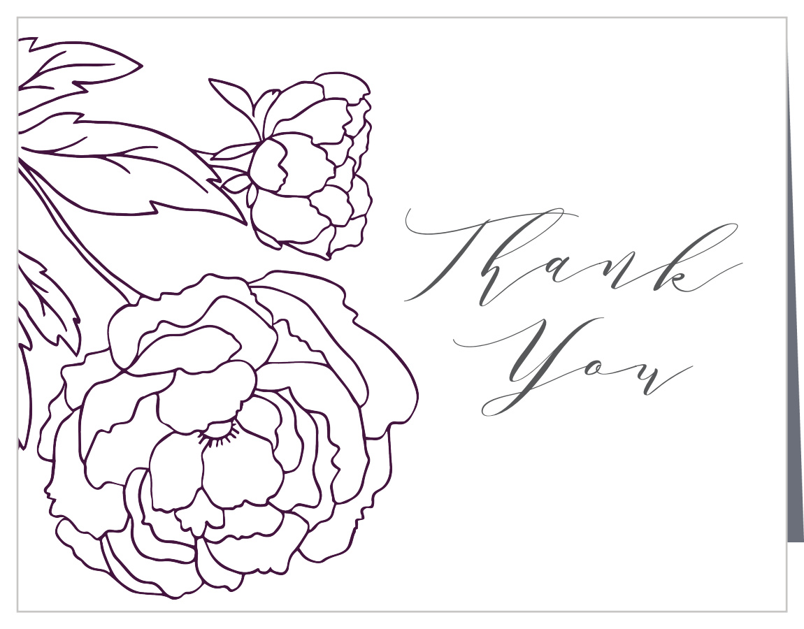 Grape Peonies Wedding Thank You Cards