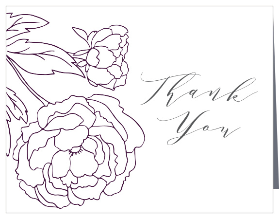 Grape Peonies Wedding Thank You Cards