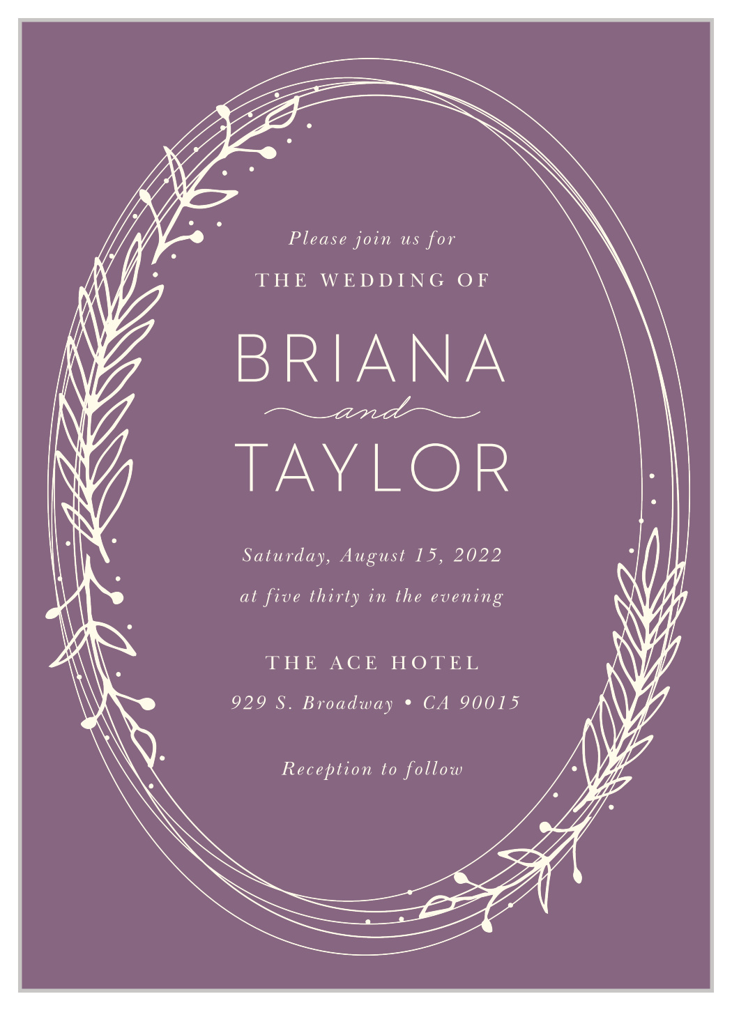 Gilded Wreath Wedding Invitations