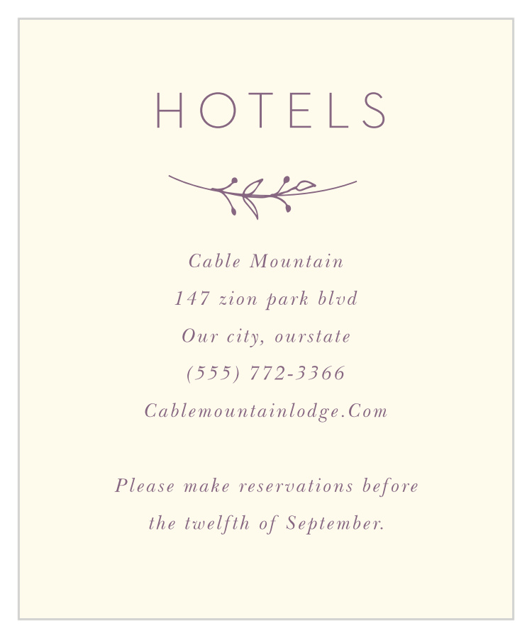 Gilded Wreath Accommodation Cards