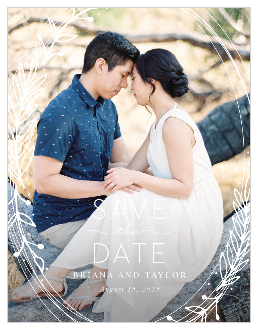 Gilded Wreath Save the Date Cards