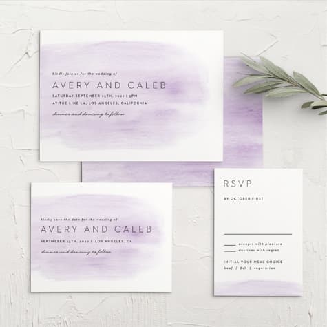 Simple Brushstroke Wedding Invitations