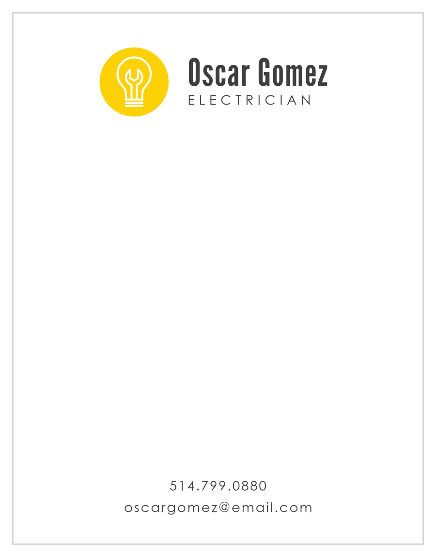 Electrician Bulb Business Stationery