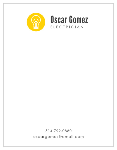 Our Electrician Bulb Business Stationery is a creative way to help promote your business! 