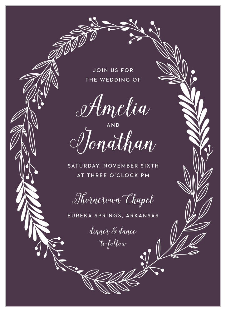 Wreath of Love Wedding Invitations